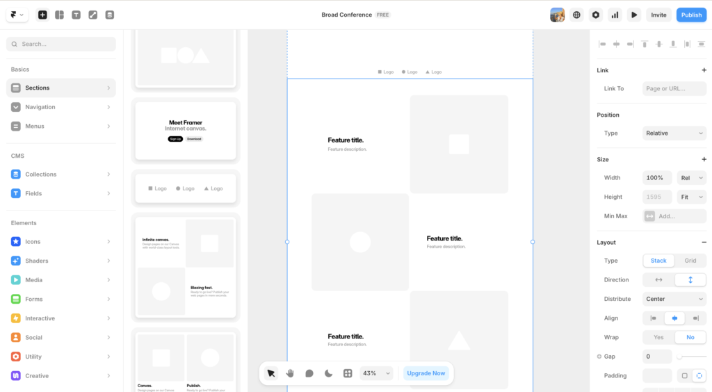 Framer review: builder interface