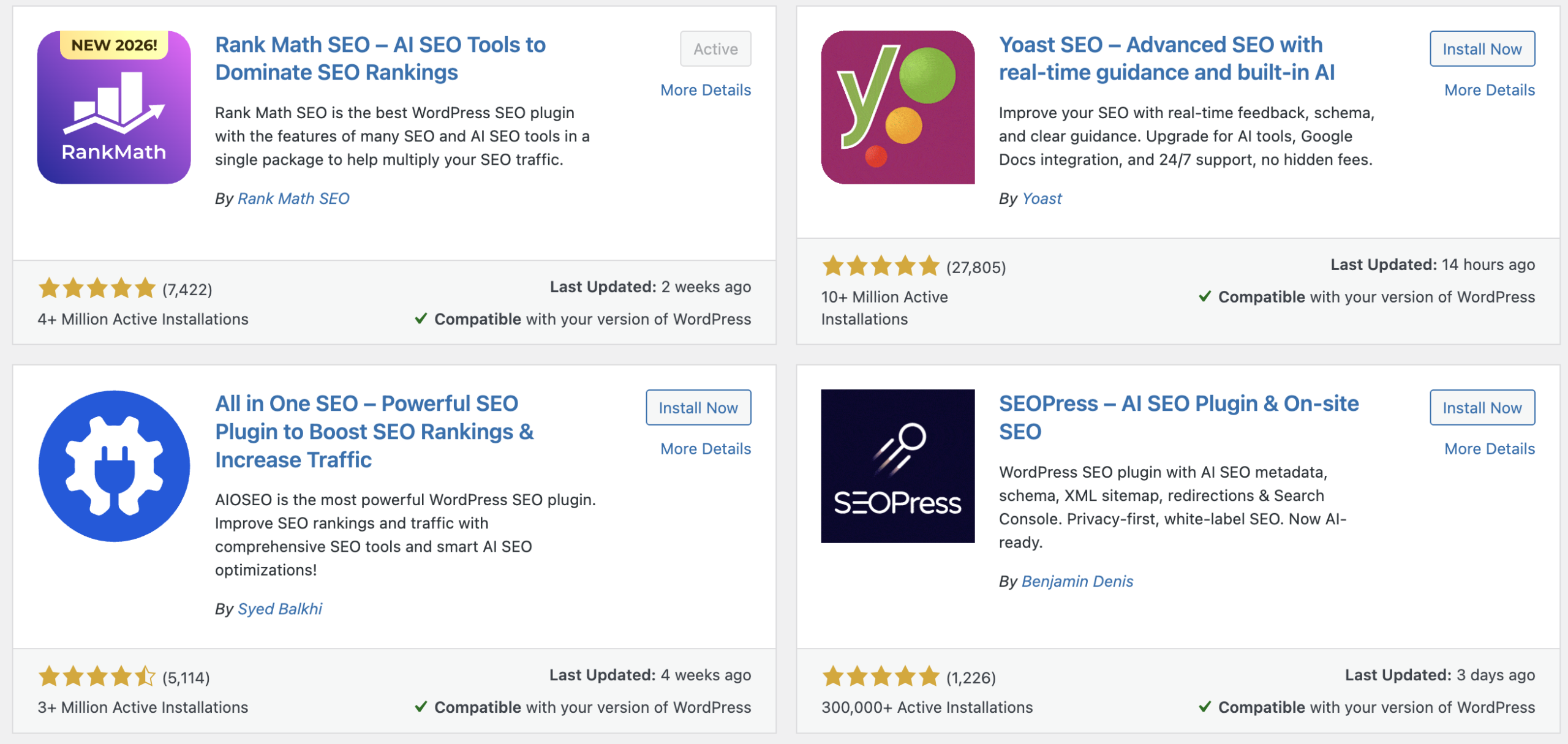 Wix vs Squarespace vs WordPress: wordpress SEO plugins
